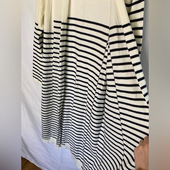CAbi Women's Victory Patchwork Stripe Open Front Duster Cardigan Sweater Medium - Picture 4 of 9